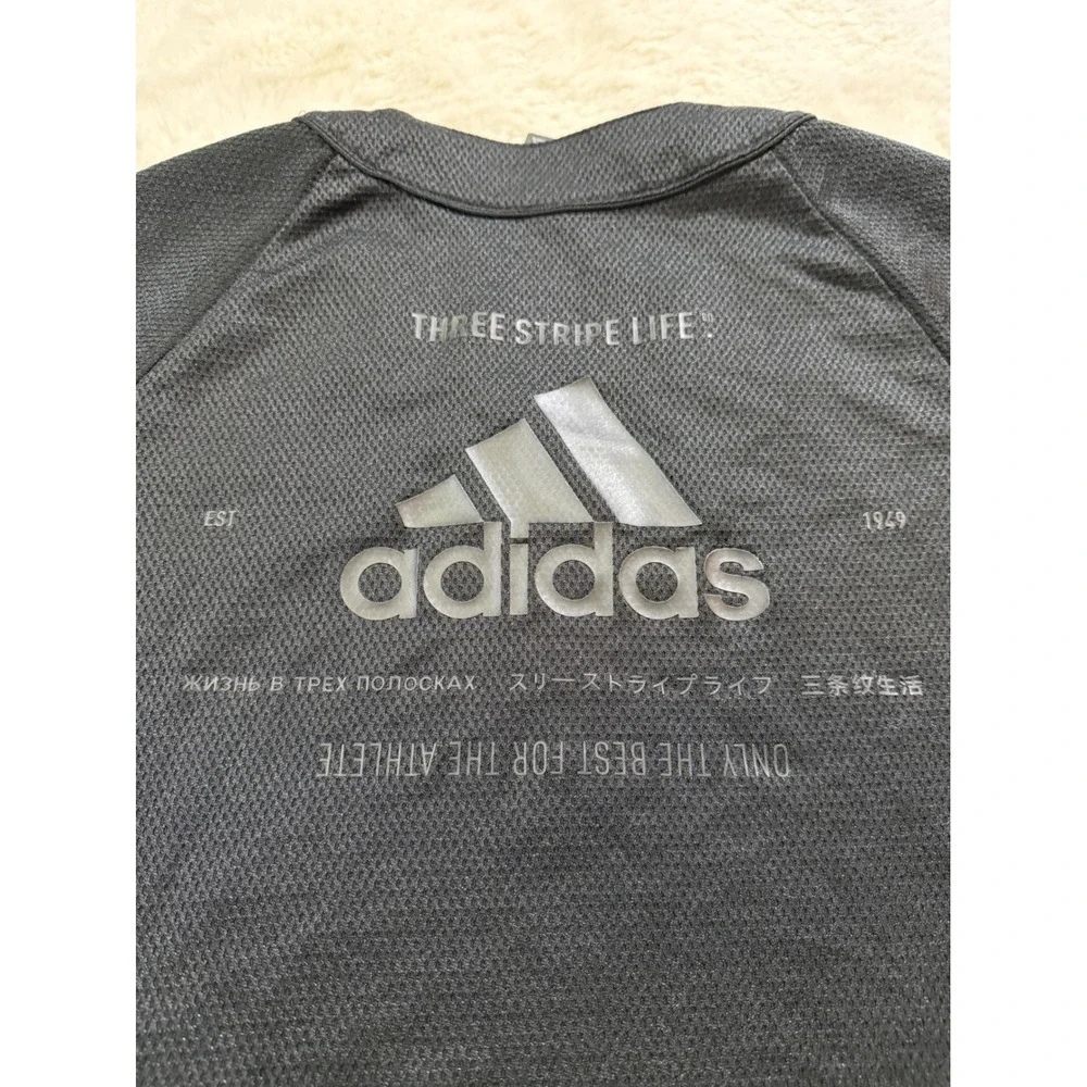 Adidas Baseball Jersey Black Mesh Snap Three Stripe Life Athleisure Streetwear M